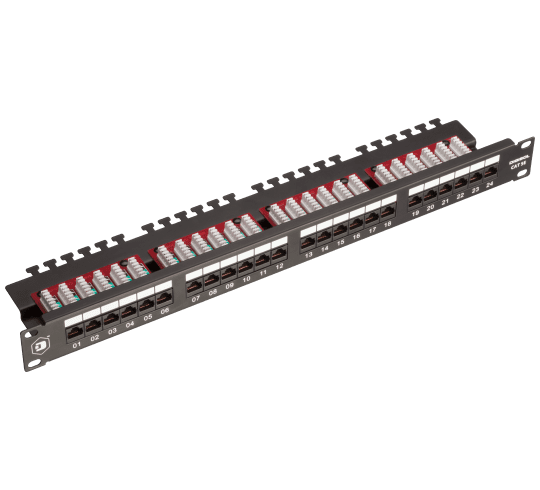 Cat5e UTP 24 Port 90 degree Patch Panel