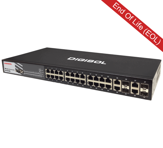 24 Port Layer 2 Managed Switch with 4 Gigabit Combo Ports (RJ45/SFP) – DG-FS4528E