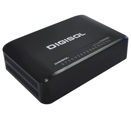 16 Port Gigabit Ethernet Unmanaged Desktop Switch with External Power Adapter - DG-GS1016D-A