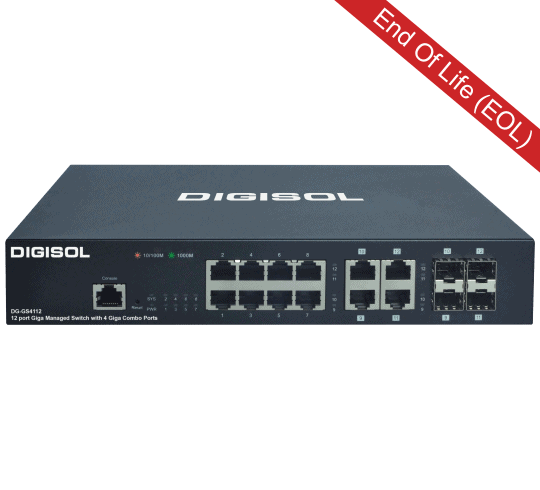 DG-GS4112 – Digisol 8 Port Gigabit Ethernet Smart Managed Switch with 4 Combo Ports