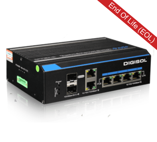 DG-IS1006GPH-A/ DG-IS1006GPF – Digisol Unmanaged Din-Rail Industrial PoE Gigabit Switch