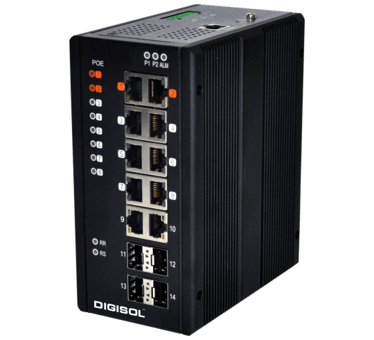 L2 Managed Din-Rail Industrial Ethernet Switch – DG-IS14514HP