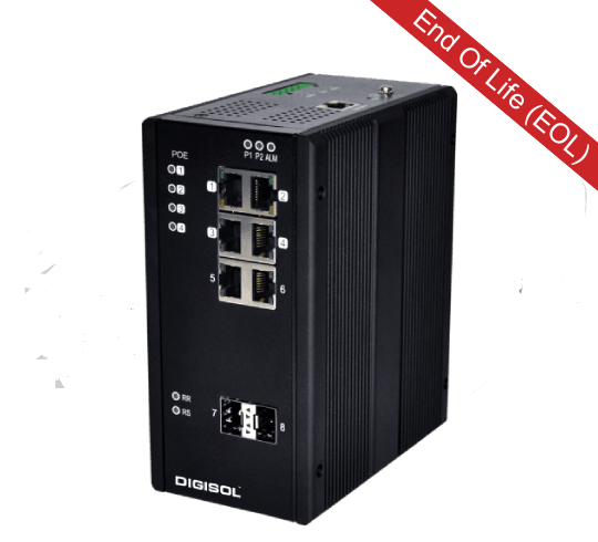 Digisol L2 Managed Din-Rail Industrial Ethernet Switch - DG-IS4508HP