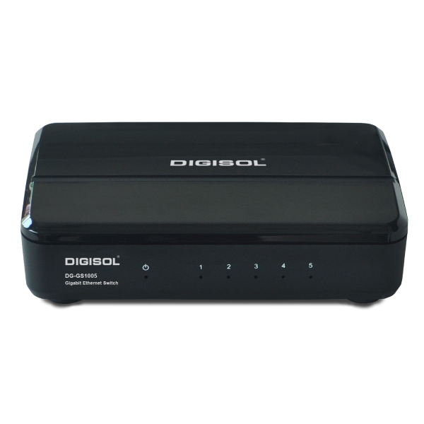 DG-GS1005: DIGISOL 5 Port 10/100/ 1000Mbps Gigabit Ethernet Unmanaged Desktop Switch