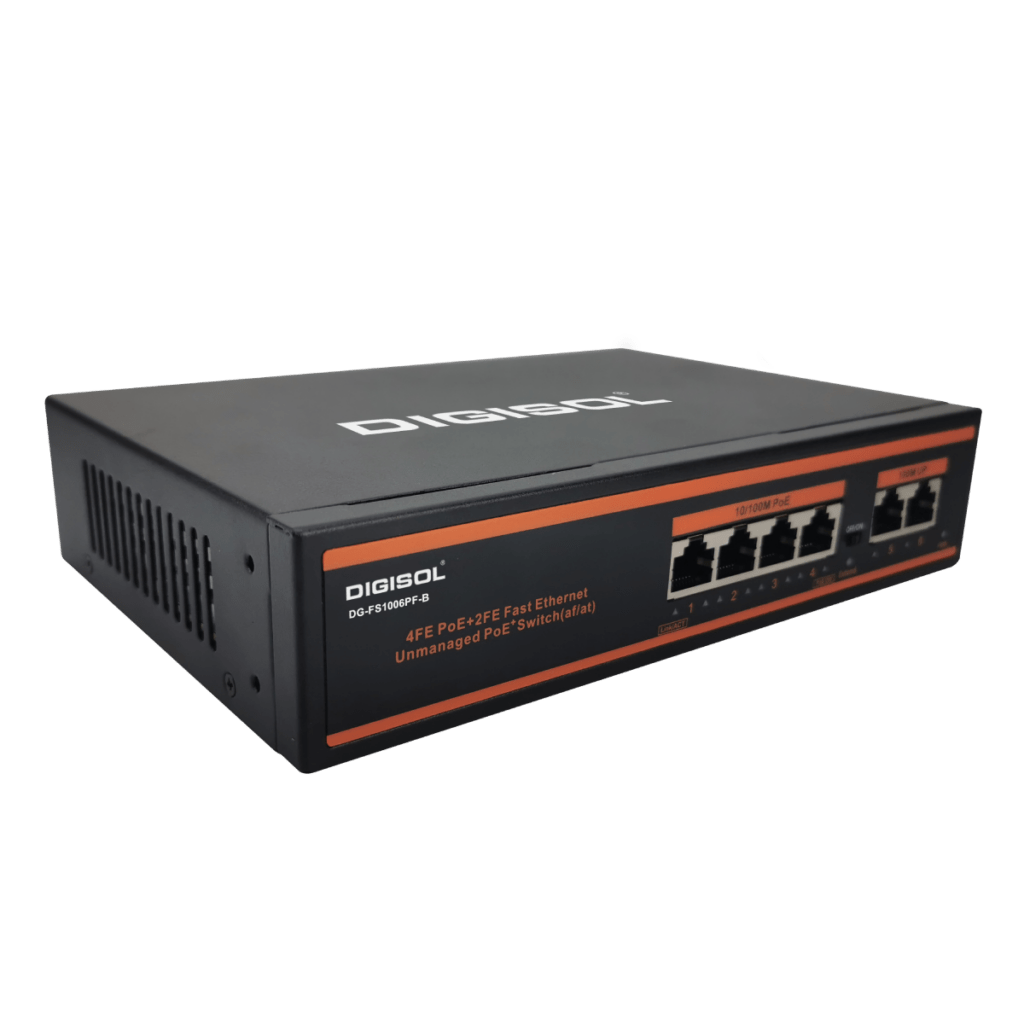 4 Port PoE Fast Unmanaged Switch with 2 Uplink Ports DG