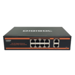 DIGISOL 8 Port PoE Fast Ethernet Unmanaged Switch with 2 Uplink Ports – DG-FS1010PF-B