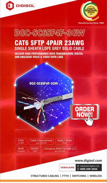 Cat6 SFTP Single Sheath Solid Cable Cable 305m - DGC-SC6SF4F-3GW EDM