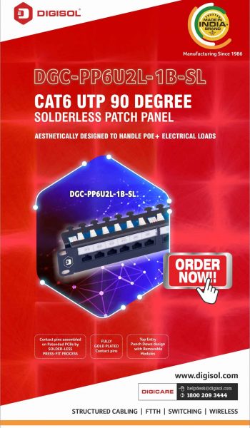 DGC-PP6U2L-1B-SL - Cat6 UTP 90 Degree Solderless Patch Panel