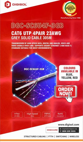 DGC-SC6SU4F-3GB - Cat6 UTP 4 Pair 23AWG Grey Solid Cable