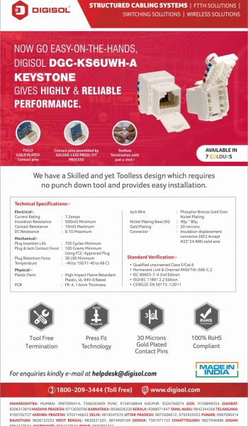 Cat6 UTP Toolless Keystone